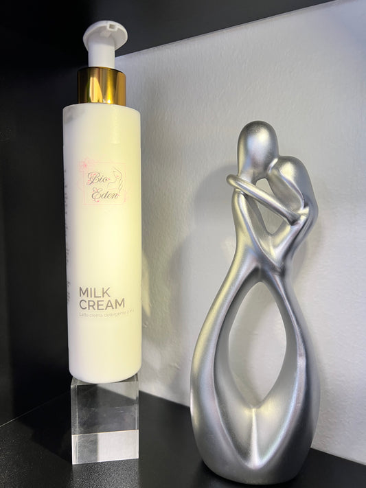 Bio Eden Milk Cream Detergente Viso- Detergente Viso Cremoso Delicato – 200 ml Per tutti i tipi di pelle | Ideale anche per pelli sensibili